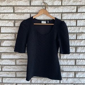 Deletta black embossed top